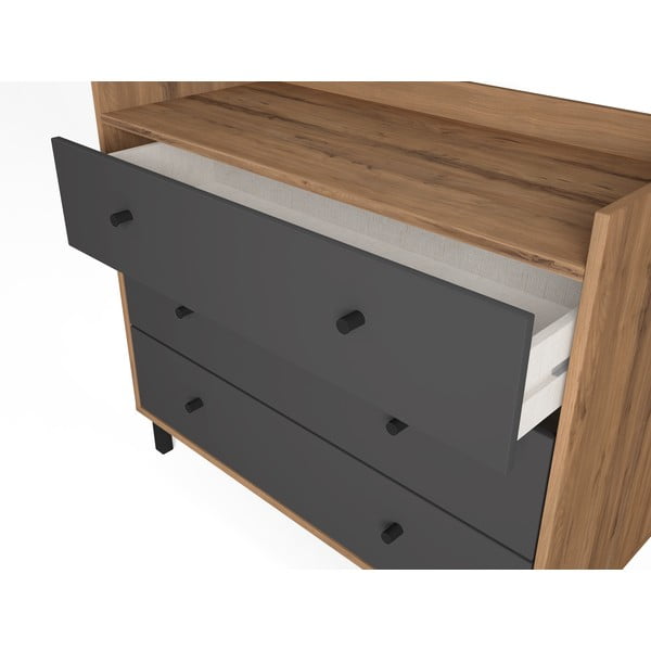 Сив нисък скрин от орех 92x75 cm Malta - Marckeric-image-3