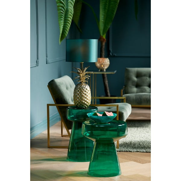 Стъклена кръгла странична масичка ø 37 cm Dakwa – Light & Living-image-1