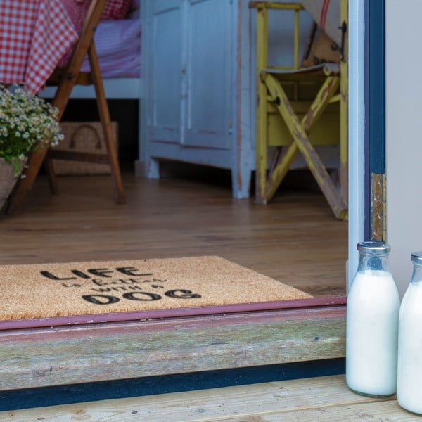 Изтривалка от кокосови влакна 60x90 cm Life Is Better With a Dog – Artsy Doormats-image-4