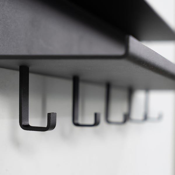 Черна метална стенна закачалка с рафт 50 cm Easy – Spinder Design-image-3