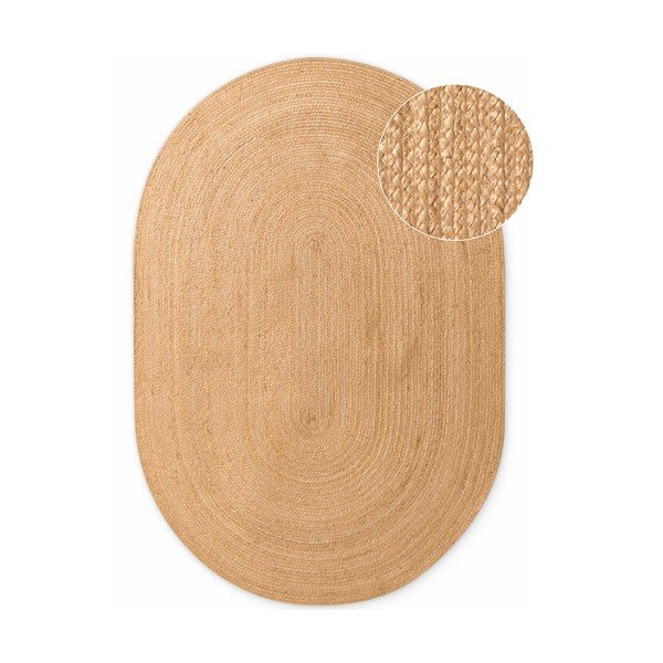 Двустранен ръчно изработен ютен килим в естествен цвят 160x230 cm Braided – Hanse Home