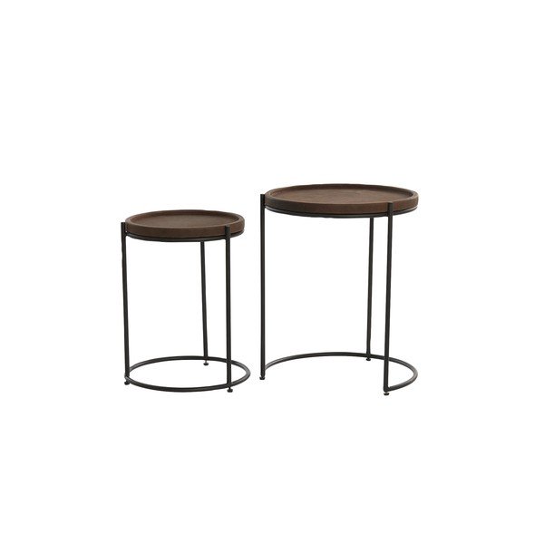 Кръгли странични масички от кожа в комплект от 2 бр. ø 53 cm Jairo - Light & Living-image-4