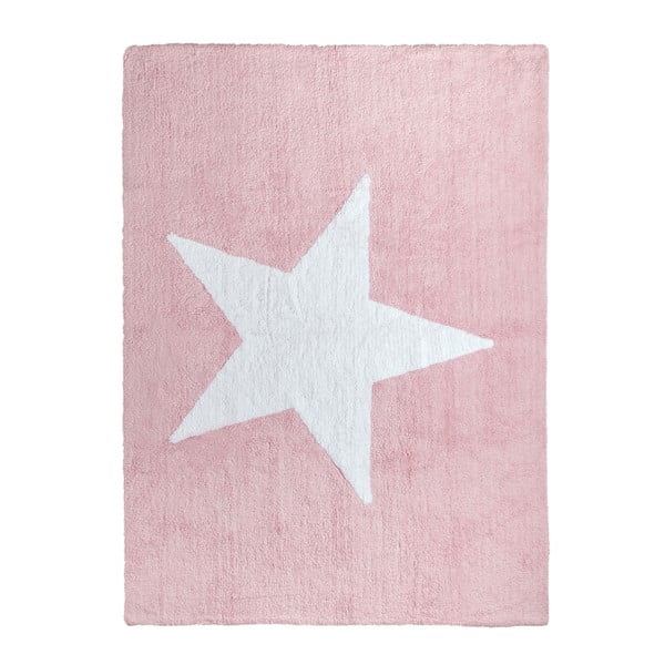 Růžový bavlněný koberec Happy Decor Kids Star, 160 x 120 cm
