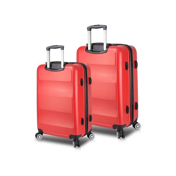 Комплект от 2 червени пътнически куфара на колелца с USB портове My Valice LASSO Cabin & Medium - Myvalice