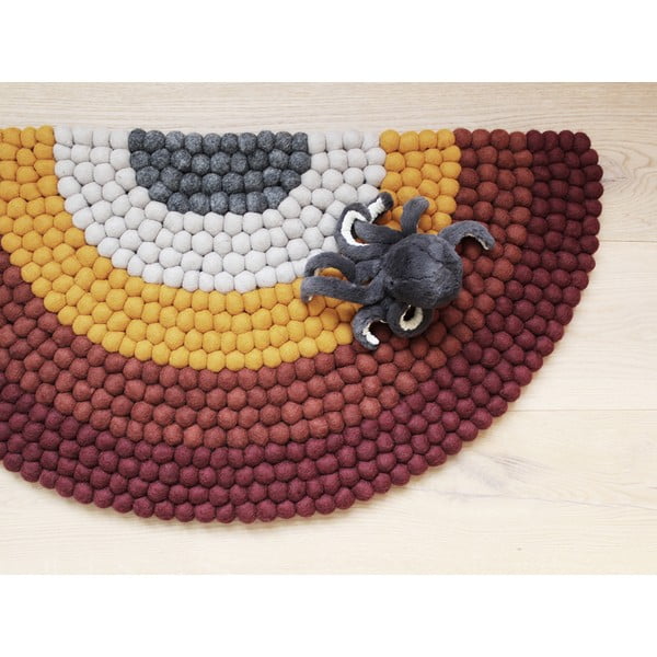 Детски вълнен килим Ball Rugs Червено Rainbow - Wooldot-image-3