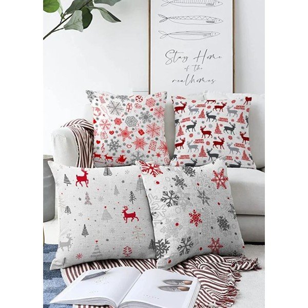 Калъфки за възглавници в комплект 4 бр. с коледни мотиви 43x43 cm Merry Christmas – Mila Home-image-2