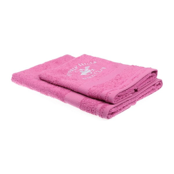 Sada 2 růžových ručníků Beverly Hills Polo Club Tommy Orj