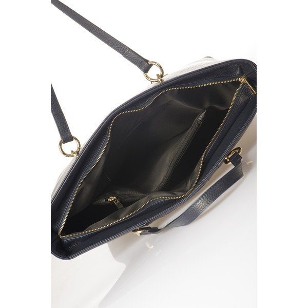 Синя кожена чанта Elisa - Federica Bassi-image-3