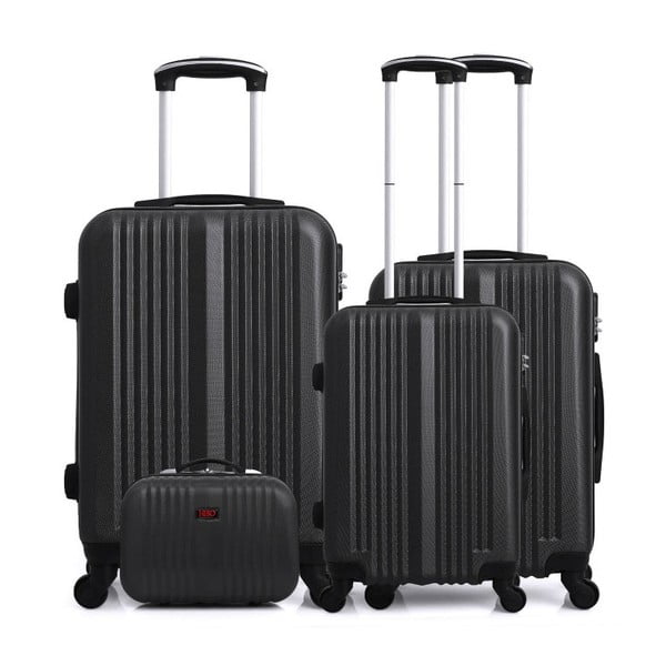 Sada 4 černých cestovních kufrů na kolečkách Hero Lipari-C