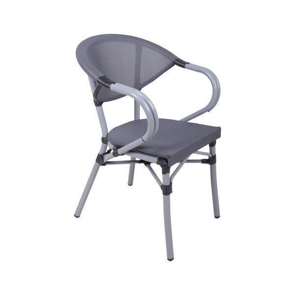 Сив метален градински стол Toskana – Garden Pleasure-image-1