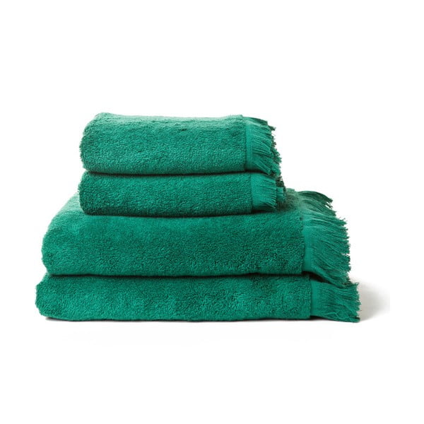 Комплект от 2 зелени кърпи и 2 кърпи от чист памук Casa Di Bassi - Casa Di Bassi