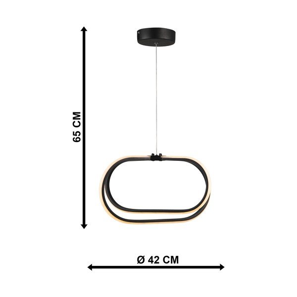 Черно метално LED висящо осветително тяло ø 42 cm Loca – Squid Lighting-image-3