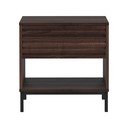 Тъмнокафяво нощно шкафче с орехов плот Celine – Støraa
