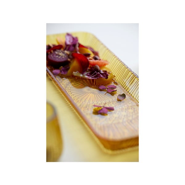 Оранжева стъклена чиния за сервиране 14x38 cm Kusintha - Bitz-image-2