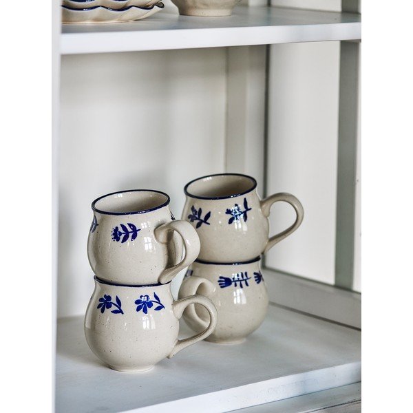 Сини/кремави глинени чаши в комплект 4 бр. Eimy – Bloomingville-image-1