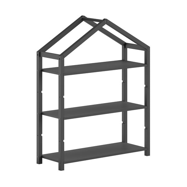 Антрацитна детска библиотека от масивен бор 111x141x40 cm Dallas – Vipack