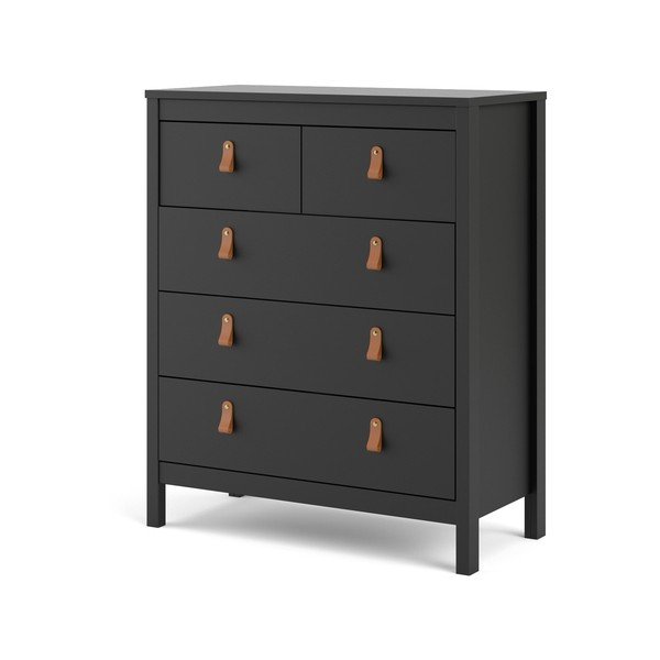 Черен висок скрин 82x99 cm Madrid – Tvilum-image-4