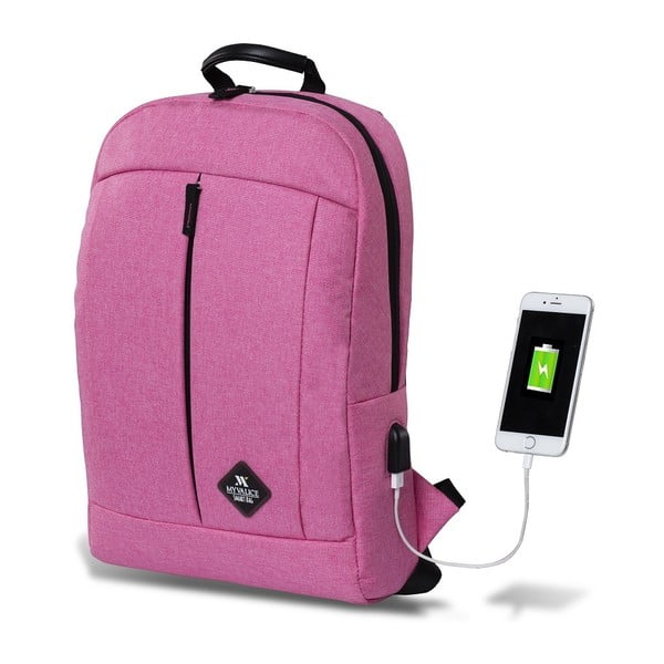 Раница в цвят фуксия с USB порт My Valice GALAXY Smart Bag - Myvalice