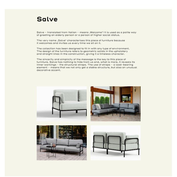 Светлосиво тапицирано градинско кресло Salve - Sit Sit-image-1