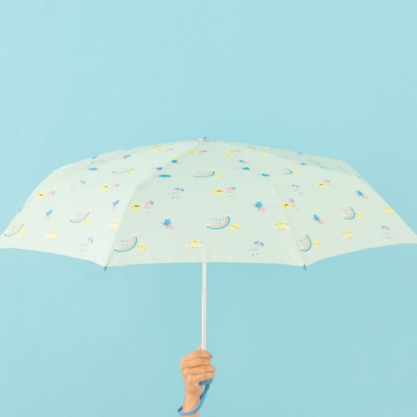 Mátově zelený deštník Mr. Wonderful Cloudy, šířka 108 cm