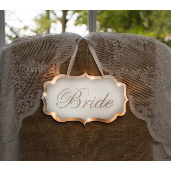 Svatební dekorace s LED světly Bride