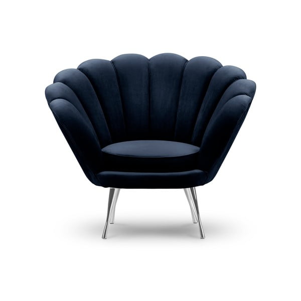 Тъмносиньо кадифено кресло Varenne - Interieurs 86-image-3
