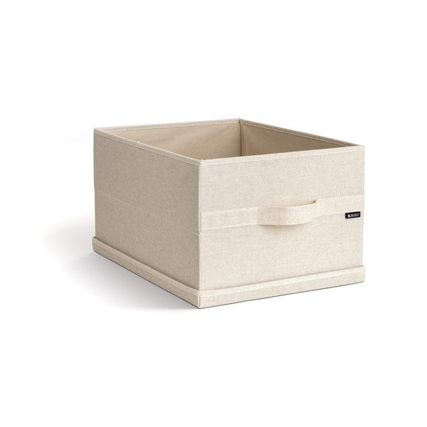 Бежова текстилна кутия за съхранение с капак 36x46x25 cm Soft Storage Large – Bigso-image-2
