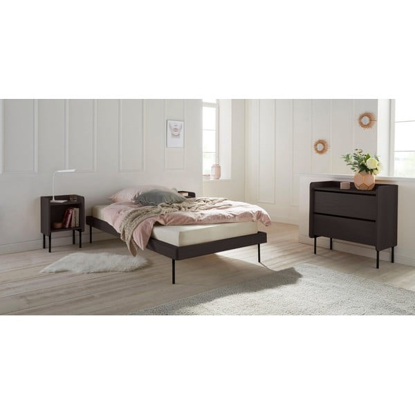 Черен висок скрин от дъб 80x82 cm Wrap - Bonami Selection-image-1