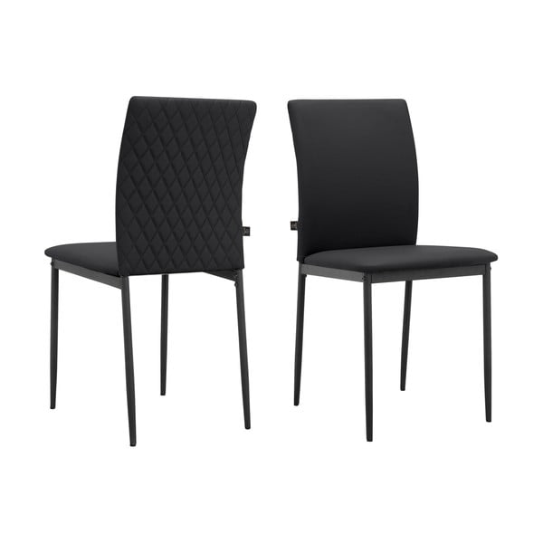 Черни трапезни столове в комплект от 2 бр. от имитация на кожа Pavia – Støraa-image-3