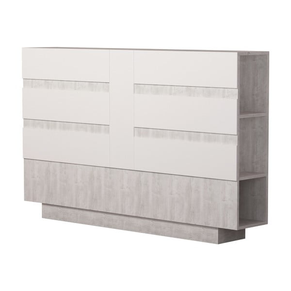 Bílé čelo postele s úložným prostorem Homitis Eddo