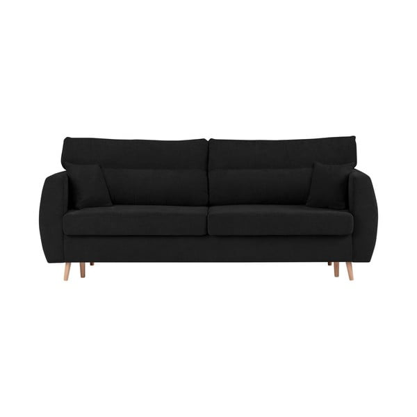 Черен триместен разтегателен диван с място за съхранение Сидни, 231 x 98 x 95 cm - Cosmopolitan Design
