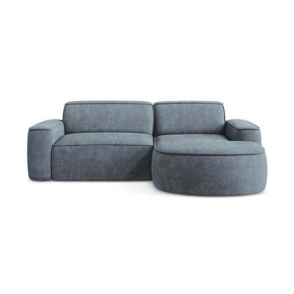 Сиво-син шенилов ъглов диван (десен ъгъл) Omao – Makamii