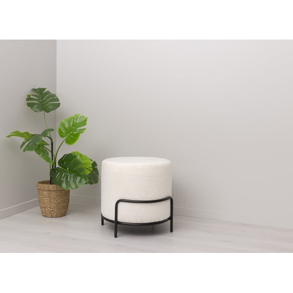 Табуретка от бял плат букле Carl - Tenzo-image-1