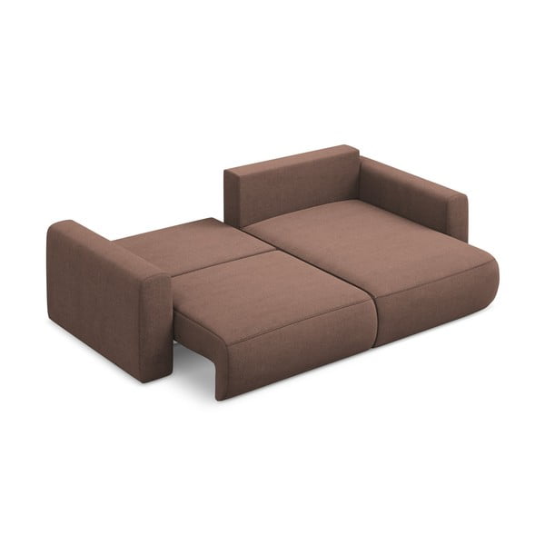 Розов разтегателен ъглов диван с място за съхранение (десен ъгъл) Kapua – Makamii-image-3