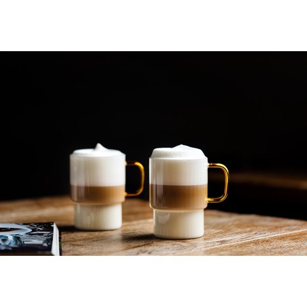 Жълти стъклени чаши в комплект 2 бр. за капучино 350 ml Livio – Vialli Design-image-3