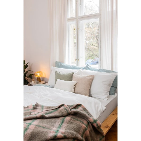 Бяло двойно  спално бельо от микросатен 200x200 cm Basic – Bonami Essentials-image-3