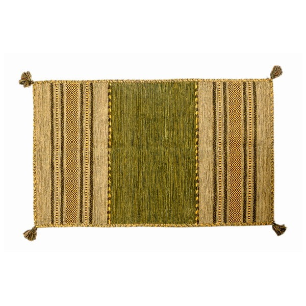 Zelený ručně tkaný koberec Navaei & Co Kilim Tribal 703, 200 x 140 cm