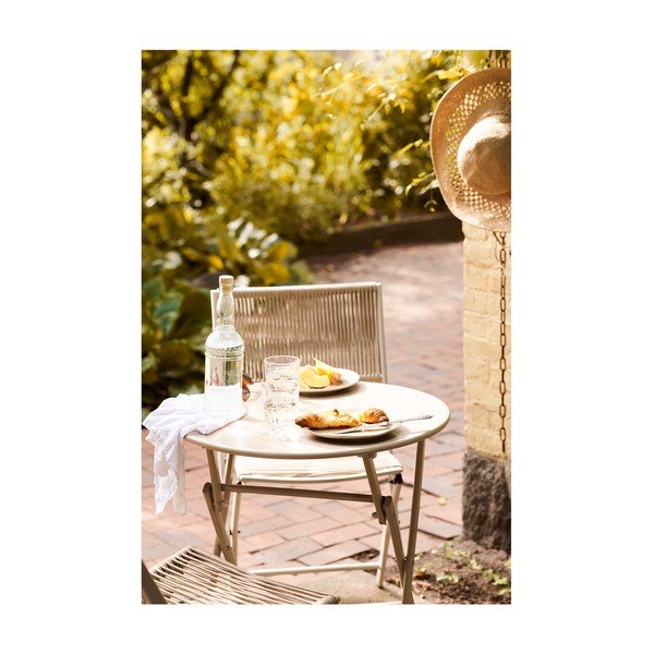 Бежов метален градински комплект за хранене за 2 Arcas – House Nordic-image-4