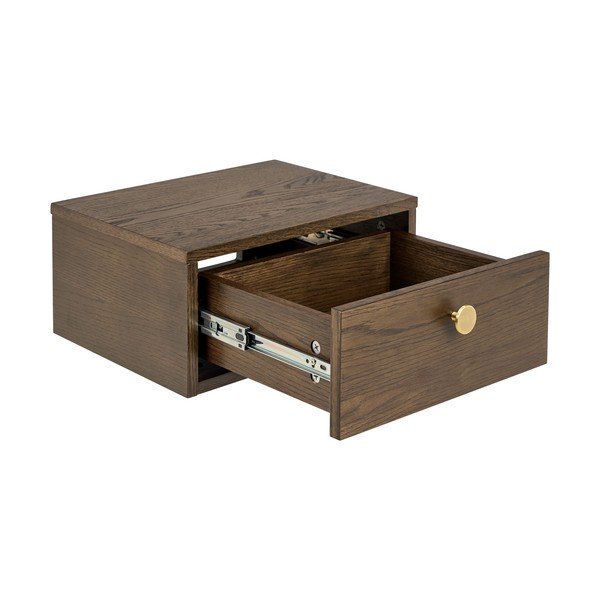 Нощно шкафче от декор от дъб  в тъмно естествен цвят Monfort – Actona-image-3