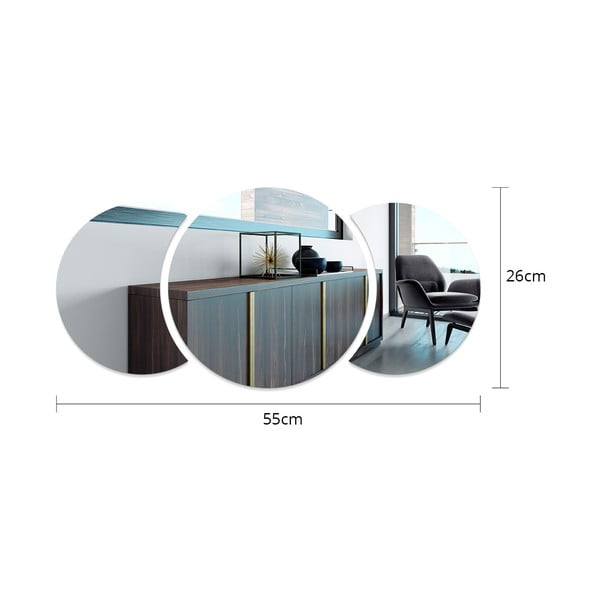 Стикер за стена 26x26 cm Half-moon Mirror - Ambiance-image-2