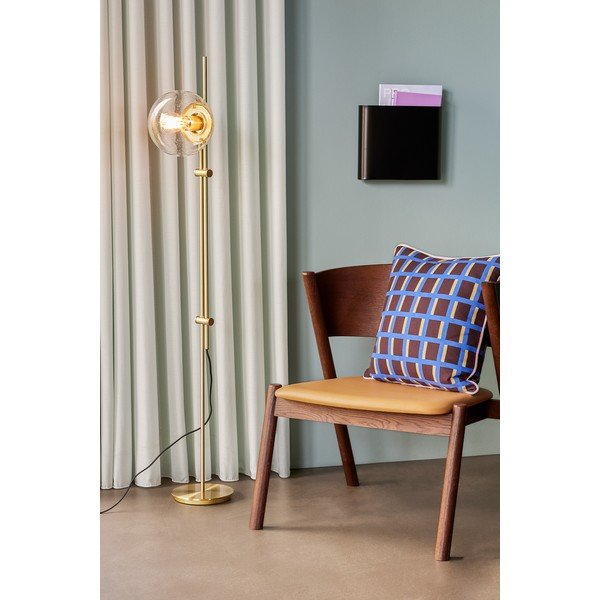 Подова лампа в месингов цвят със стъклен абажур (височина 147 cm) Bubble – Hübsch-image-1