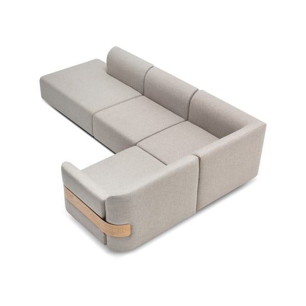 Светлосив модул за диван (променлив) от смес от вълна и лен Hugg - Gazzda-image-2