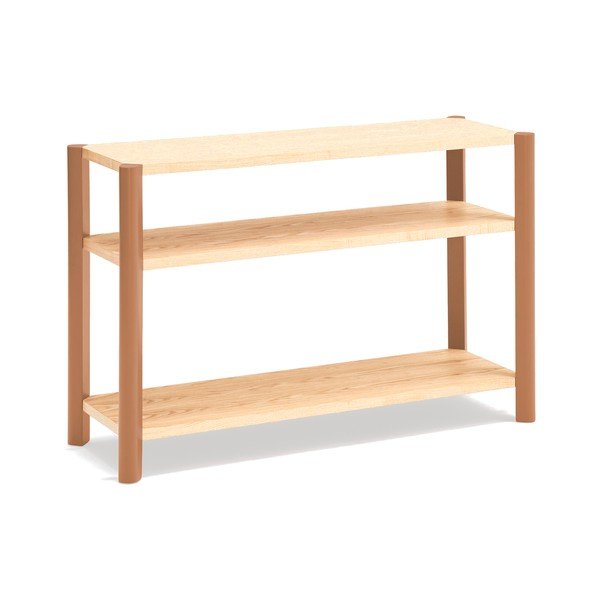 Стелаж от декор от дъб  в тухлен цвят/в светло естествен цвят 126x84x43 cm Bona – Teulat-image-2