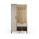 Кремаво-естествен комплект за коридор от декор от дъб  108x195x35 cm Heidy – Marckeric