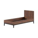 Единично легло 90x200 cm ПДЧ от декор от орех без ламелно дъно в тъмно естествен цвят Ilyas – Vipack