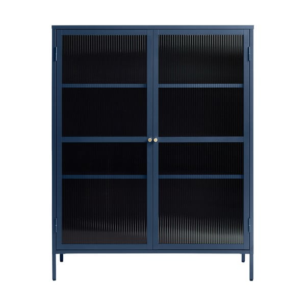 Синя метална витрина Bronco, височина 140 cm - Unique Furniture