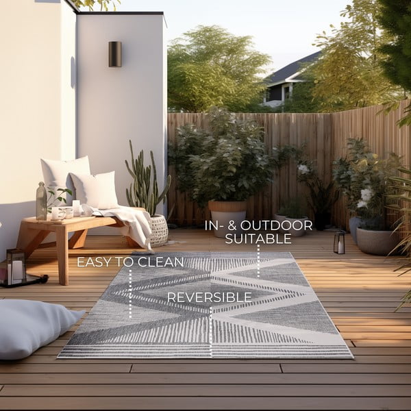 Сиво-кремав външен килим 80x150 cm Gemini – Elle Decoration-image-4