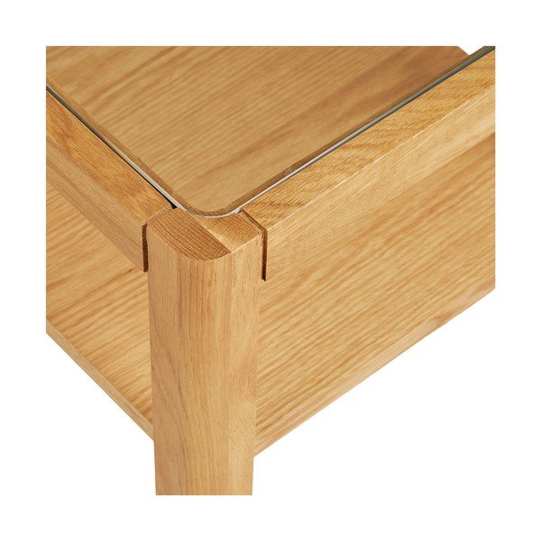 Странична масичка със стъклен плот 40x40 cm Lourmarin – House Nordic-image-4