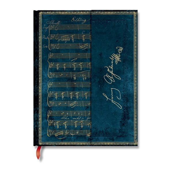 Синя тетрадка с твърди корици с подвързия , 144 страници Schubert - Paperblanks