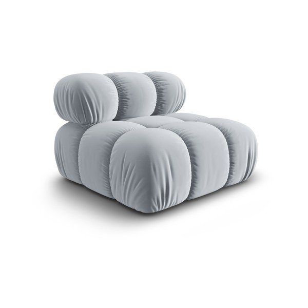 Модул за диван от светлосиньо кадифе (централна част) Bellis - Micadoni Home-image-3